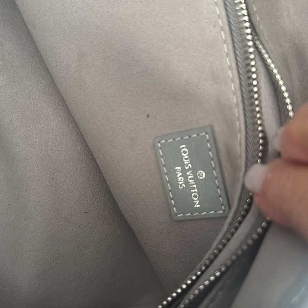 Monogram Gray and Brown  soft leather shoulder Bag - Picture 11 of 11